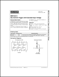 MM74C914M datasheet:  Hex Schmitt Trigger with Extended Input Voltage MM74C914M