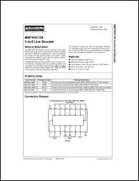 MM74HC138M datasheet:  3 to 8 Line Decoder MM74HC138M