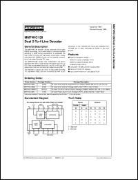 MM74HC139SJX datasheet:  Dual 2-to-4 Line Decoder MM74HC139SJX