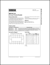MM74HC148N datasheet:  8-3 Line Priority Encoder MM74HC148N
