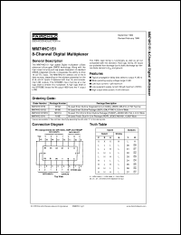 MM74HC151M datasheet:  8-Channel Digital Multiplexer MM74HC151M