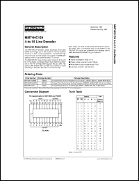 MM74HC154WM datasheet:  4 to 16 Line Decoder MM74HC154WM