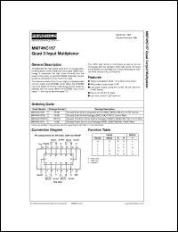 MM74HC157N datasheet:  Quad 2-Input Multiplexer MM74HC157N
