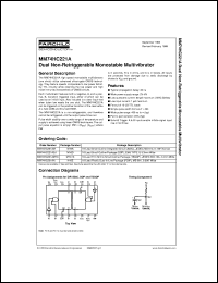 MM74HC221AMX datasheet:  Dual Non-Retriggerable Monostable Multivibrator MM74HC221AMX