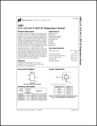 LM62BIM3 datasheet: 2.7V, 15.6mV/deg C, SOT-23 Temperature Sensor LM62BIM3