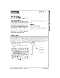 MM74HC245AWMX datasheet:  Octal 3-STATE Transceiver MM74HC245AWMX
