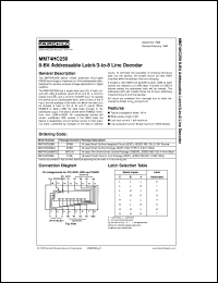 MM74HC259M datasheet:  8-Bit Addressable Latch/3-to-8 Line Decoder MM74HC259M