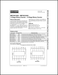 MM74HC4020M datasheet:  14-Stage Binary Counter MM74HC4020M