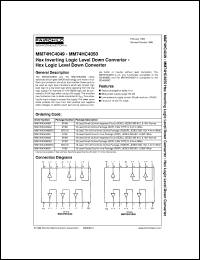 MM74HC4049N datasheet:  Hex Inverting Logic Level Down Converter MM74HC4049N