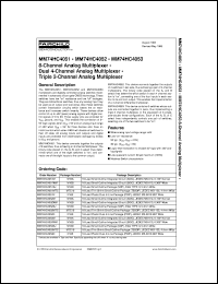 MM74HC4051M datasheet:  8-Channel Analog Multiplexer MM74HC4051M