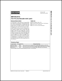 MM74HC4514WM datasheet:  4-to-16 Line Decoder with Latch MM74HC4514WM