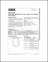 MM74HC589MX datasheet:  8-Bit Shift Registers with Input Latches and 3-STATE Serial Output MM74HC589MX