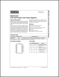 MM74HC594N datasheet:  8-Bit Shift Register with Output Registers MM74HC594N
