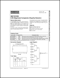 MM74HC688WMX datasheet:  8-Bit Magnitude Comparator (Equality Detector) MM74HC688WMX