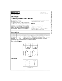 MM74HC86N datasheet:  Quad 2-Input Exclusive OR Gate MM74HC86N