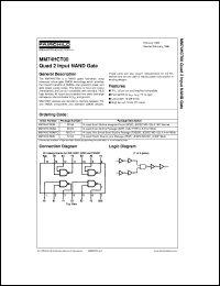 MM74HCT00SJ datasheet:  Quad 2 Input NAND Gate MM74HCT00SJ