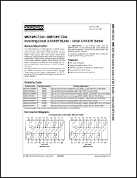 MM74HCT244SJX datasheet:  Octal 3-STATE Buffer MM74HCT244SJX