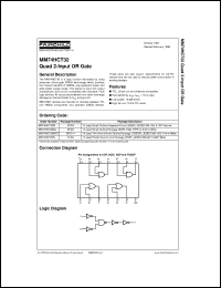 MM74HCT32SJX datasheet:  Quad 2-Input OR Gate MM74HCT32SJX