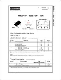 MMBD1201 datasheet:  High Conductance Ultra Fast Diode MMBD1201