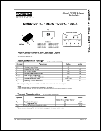 MMBD1701A datasheet:  High Conductance Low Leakage Diode MMBD1701A