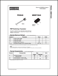 MMBT3640 datasheet:  PNP Switching Transistor MMBT3640