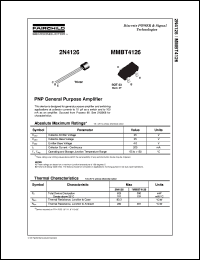 MMBT4126 datasheet:  PNP General Purpose Amplifier MMBT4126