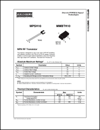 MMBTH10 datasheet:  NPN RF Transistor MMBTH10