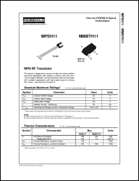 MMBTH11 datasheet:   NPN RF Transistor MMBTH11