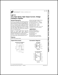 LM7171MDC datasheet: Very High Speed, High Output Current, Voltage Feedback Amplifier LM7171MDC