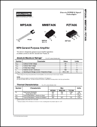 MPSA06 datasheet:  NPN General Purpose Amplifier MPSA06