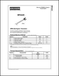 MPSA29 datasheet:   NPN Darlington Transistor MPSA29