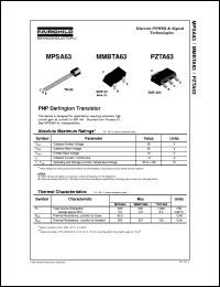 MPSA63 datasheet:  PNP Darlington Transistor MPSA63