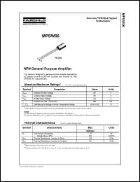 MPSW06 datasheet:   NPN General Purpose Amplifier MPSW06