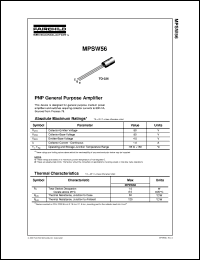 MPSW56 datasheet:  PNP General Purpose Amplifier MPSW56