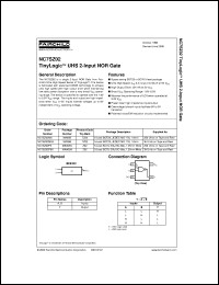 NC7SZ02M5X datasheet:  TinyLogic UHS 2-Input NOR Gate NC7SZ02M5X