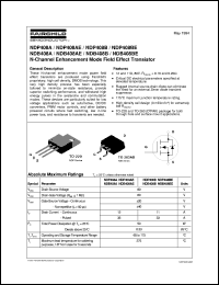 NDP408A datasheet:  N-Channel Enhancement Mode Field Effect Transistor [Obsolete] NDP408A