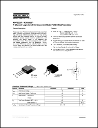 NDP6020P datasheet:  P-Channel Logic Level Enhancement Mode Field Effect Transistor NDP6020P