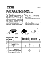 NDP610A datasheet:  N-Channel Enhancement Mode Field Effect Transistor [Life-time buy] NDP610A