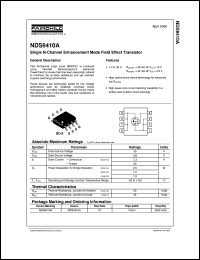 NDS9410A datasheet:  Single N-Channel Enhancement Mode Field Effect Transistor NDS9410A