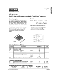 NDS9933A datasheet:  Dual P-Channel Enhancement Mode Field Effect Transistor NDS9933A