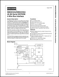 NM24C04ULEMT8 datasheet:  4K-bit Serial EEPROM 2-Wire Bus Interface NM24C04ULEMT8