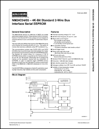 NM24C05FN datasheet:  4K-Bit Standard 2-Wire Bus Interface Serial EEPROM NM24C05FN