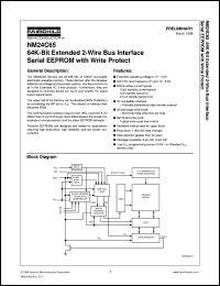 NM24C65FLZEM8 datasheet:  64K-Bit Standard 2-Wire Bus Interface Serial EEPROM with Write Protect [Not recommended for new designs] NM24C65FLZEM8