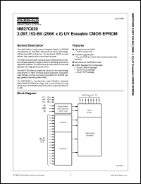 NM27C020Q150 datasheet:  2 Meg (256k x 8) UV Erasable CMOS EPROM [Life-time buy] NM27C020Q150