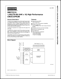 NM27C210Q120 datasheet:  1,048,576-Bit (64K x 16) High Performance CMOS EPROM [Life-time buy] NM27C210Q120