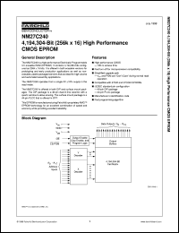 NM27C240QE150 datasheet:  4 Meg (256K x 16) High Performance CMOS EPROM [Life-time buy] NM27C240QE150