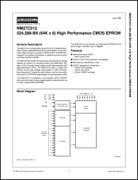 NM27C512QE90 datasheet:  524,288-Bit (64K x 8) High Performance CMOS EPROM NM27C512QE90