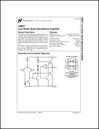 LM837N datasheet: Low Noise Quad Operational Amplifier LM837N