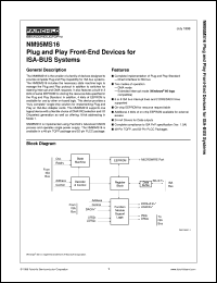 NM95MS16VBHX datasheet:  Plug and Play Front End Devices for ISA-Bus Systems [Life-time buy] NM95MS16VBHX