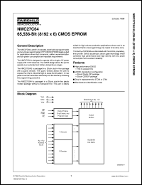 NMC27C64NE150 datasheet:  64KBit (8192 x 8) CMOS EPROM [Life-time buy] NMC27C64NE150